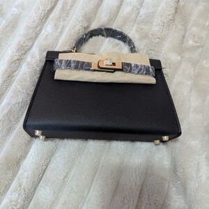 Source Unknown Black and Gold Mini Bag